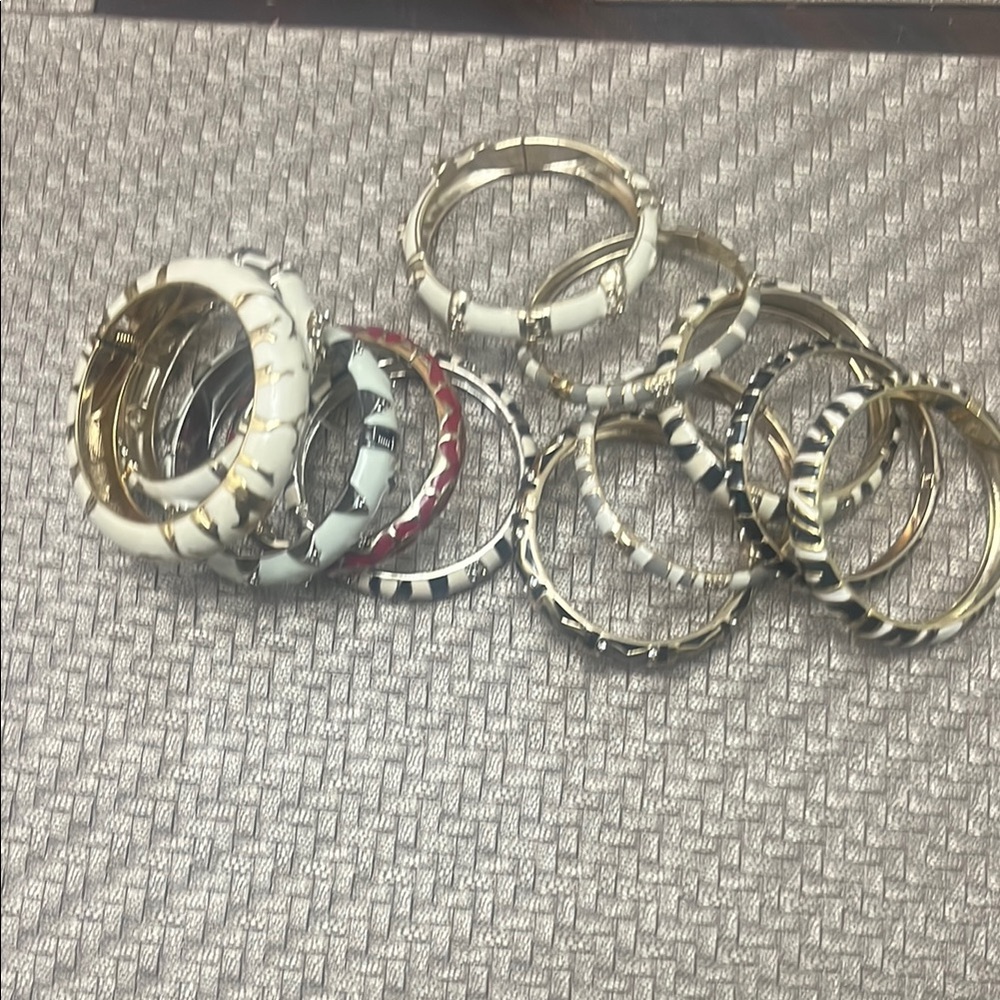 16-Piece Gold, Burgundy, Black,Grey & White Intricate Bracelet Bangle Collection